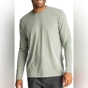 NWT Free Fly Bamboo Shade Long Sleeve Shirt Mens Size Medium Heather Agave Green
